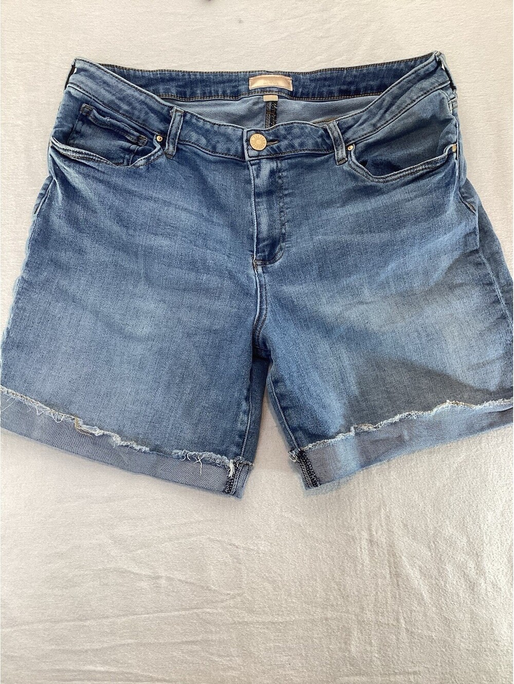 KUT from the Kloth Women's Catherine Boyfriend Blue Distressed Shorts , Size 10